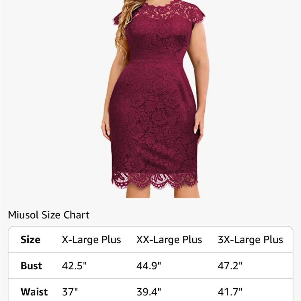 Women's Burgundy Lace Dress